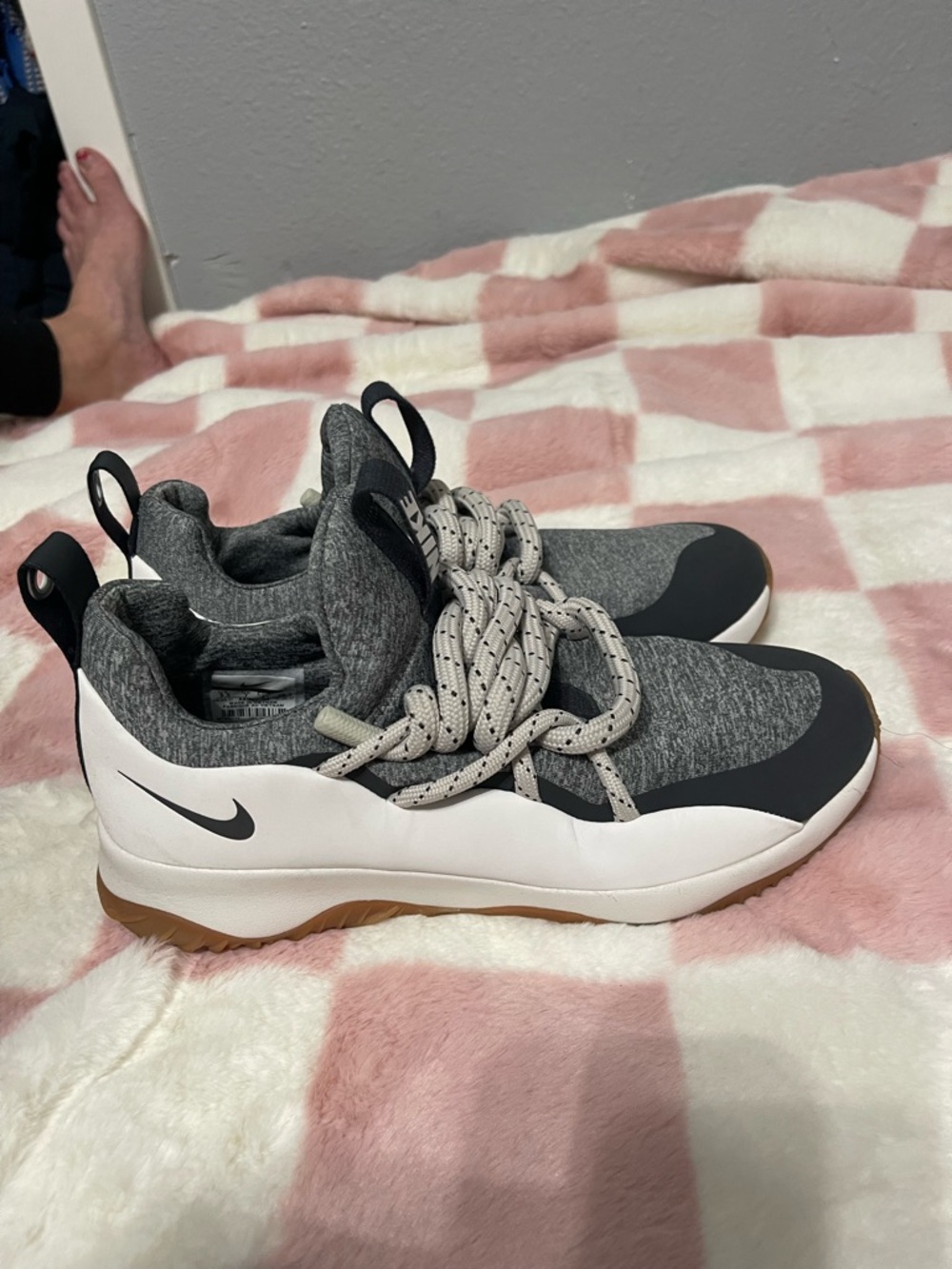Nike Grey, White and Gum Women's Slip-On Sneakers - Picture 4 of 6